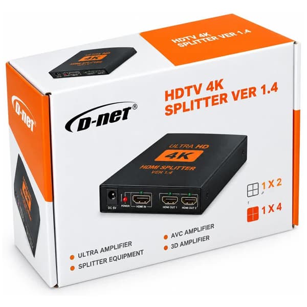 اسپلیتر ۱ به ۴ پورت HDMI 4K دی نت D-NET