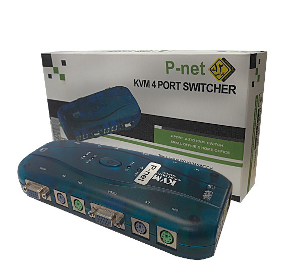 KVM سویچ 1 به 4 اتوماتیک PS2 پی نت (PNET)