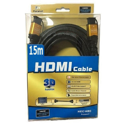 کابل HDMI سرپوش طلایی سه بعدی 15 متری