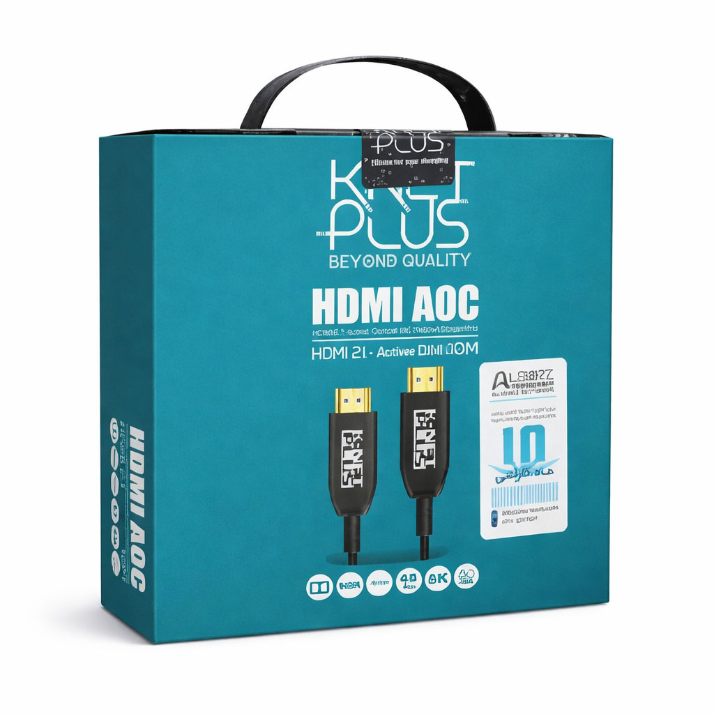 کابل HDMI 2.1 فیبر نوری کی‌نت پلاس مدل KP-CHAOC21100 طول 10 متر