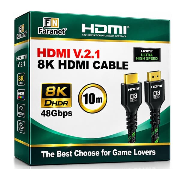 کابل HDMI ورژن 2.1 فرانت مدل FN-H8CB100 طول 10 متر با رزولوشن 8K