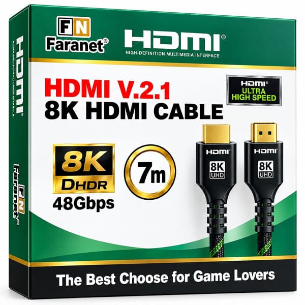 کابل HDMI 2.1 فرانت مدل FN-H8CB070 طول 7 متر با رزولوشن 8K