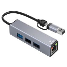 تبدیل و هاب تایپ سی و یو اس بی به شبکه و USB 3.0 آیفورتک مدل IFORTECH IF-78