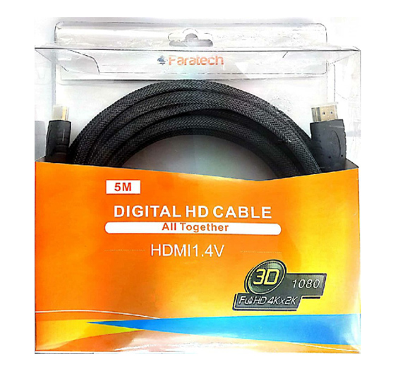 کابل HDMI فراتک 5 متری ورژن 1.4 -faratech HDMI cable  v 1.4 -5 M