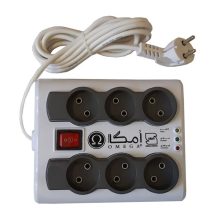محافظ برق امگا ۶ خانه مدل P-6000 با کابل ۳ متری