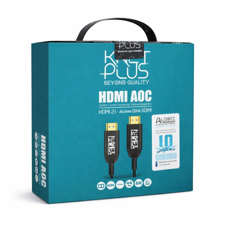 کابل HDMI 2.1 فیبر نوری کی‌نت پلاس مدل KP-CHAOC21100 طول 10 متر